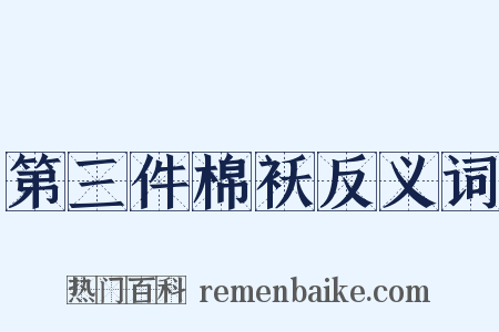 第三件棉袄反义词是什么意思的图片